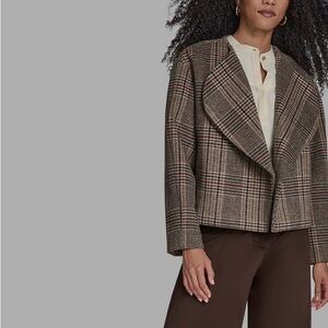 BCBG Plaid Blazer - Brown and Gray